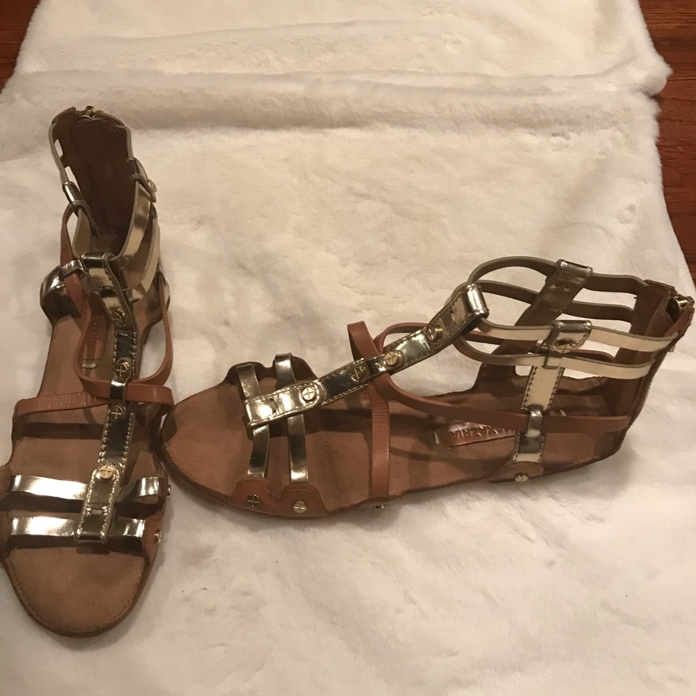 BCBGmaxazria Leather Gladiator Sandals